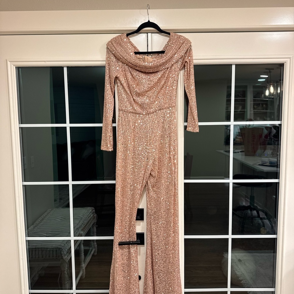 Mac Duggal Sequin Jumpsuit Size 2